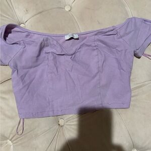 Tobi Lilac Off-Shoulder Blouse